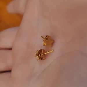 Kids Cute Gold Star Earings